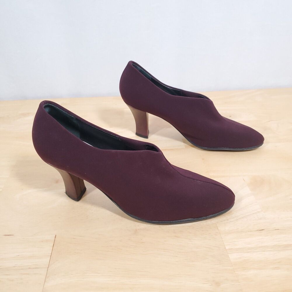 Thierry Rabotin Ria Sock Heels Pumps Booties Women's EU 38 US 7.5-8 Plum Wine